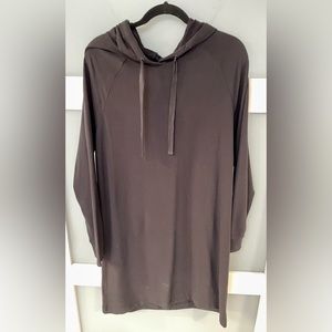Loft black Lou and Grey signature plush hoody tunic dress size large NWT